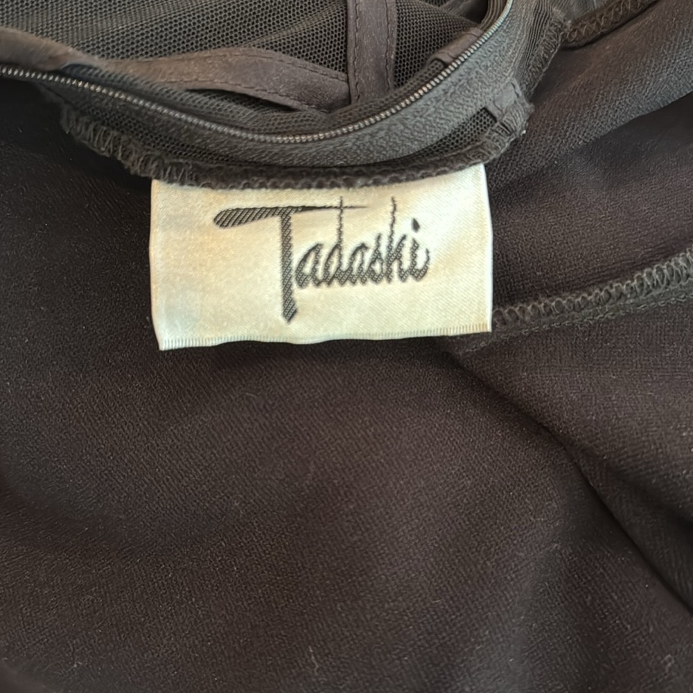 TADASHI SHOJI Elegant Long Black Sheer Dress -Fitted as Mini/Sheer to Floor~Sz S - Picture 2 of 14